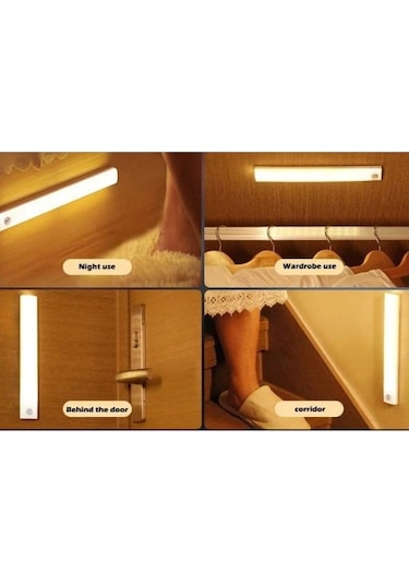 Hareket Sensörlü Tüp Ledli Şarjlı Sarı Led Dolap İçi 20 Cm Sarı