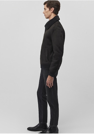 Mavi - Siyah Suni Deri Ceket 0110450-900 Siyah