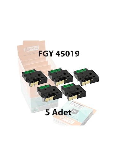 Foogy Dymo D1 Etiket Plastik Yeşil - 12 Mm X 7 Mt - 45019- 5 Adet