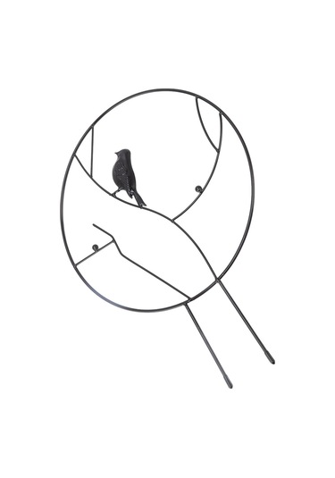 Fosenze Kuş Şekilli Demir Bahçe Trelli, Bitki Tutanaklı Dayanak, Rüzgar Korumalı Bahçe Dekorasyonu, Siyah, 30x40cm