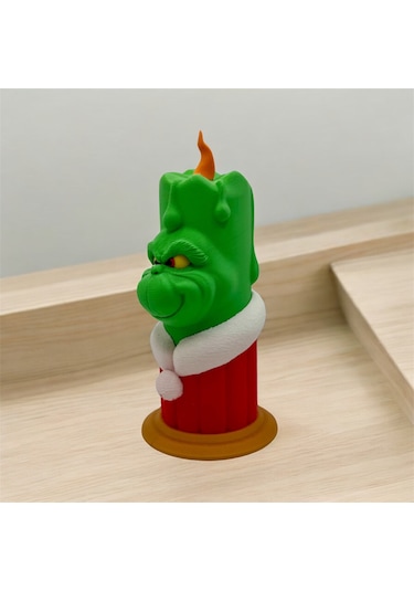 Yeni Yıl Grinch Led Mumlu Yılbaşı Aksesuarı 1 Adet