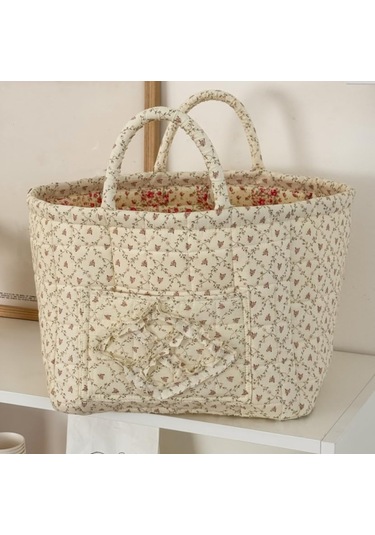 Boho Kumaş Depolama Sepeti, Oturma Odası İçin Kolay Taşıma Kulpları İle Katlanabilir Çamaşır Sepeti, Giysi Oyuncakları D 1