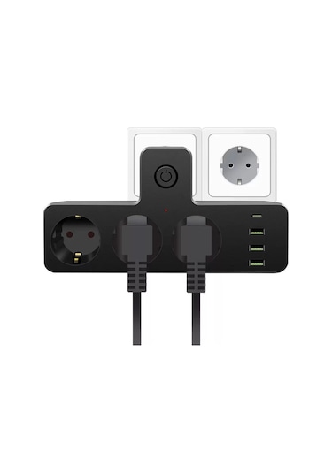 3'lü Termal Akım Korumalı Priz 3xusb 1xtype-c 20w Pd Giriş 2 M