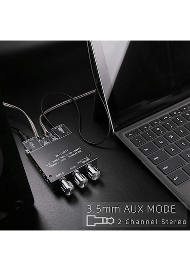 Zk-1002t Tiz Ve Bas Kontrollü Bt Ve Aux Girişli Amfi Kartı