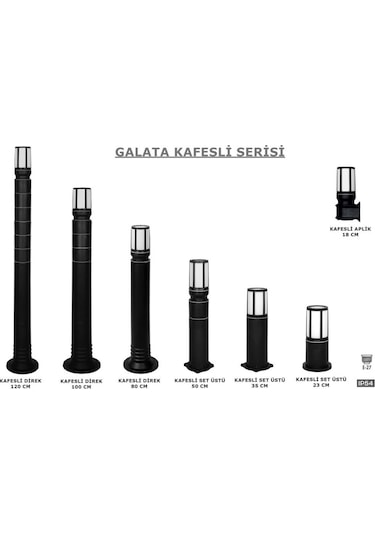 Galata Kafesli Set Üstü Bahçe Lambaları 12 x 10 x 50 CM