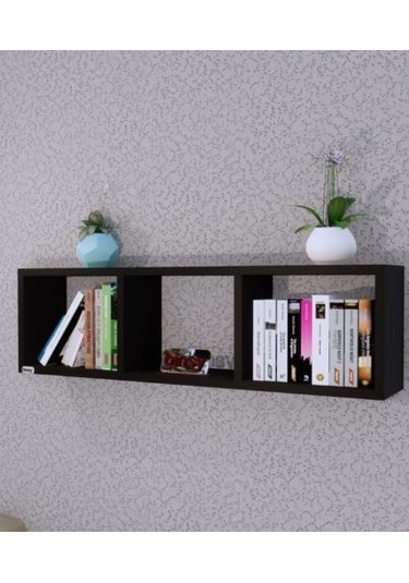 Raf Kitaplık Siyah Yatay Raf ,dekoratif Raf,aksesuar