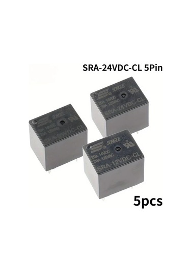 Topnotch 5 Adet Sra-24vdc-cl 5pin Endüstriyel Röle 20a 5v 12v 24v Dc Bakır Kontak