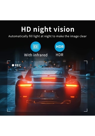 Xuweiwei Baideluo Hd Triple Camera Cardless Araç Kayıt Cihazı Ön 1080p Yan 480p 3 Lens Döngü Kayıt G Sensorlu Araç Suv Otobüs Kamyon İçin