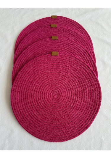 Yuvarlak Amerikan Servis Sofra Altlığı, Masa Dekoru Supla 33x33 4lü Fuşya