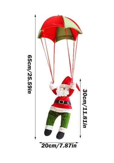 Yılbaşı Dekoratif Peluş Renkli Paraşüt Noel Baba 65 Cm
