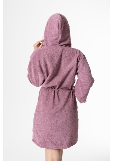 Kelebek Gelin Bornoz Set 5 Parça Dantelli Fantezi Çeyizlik Takım Mor