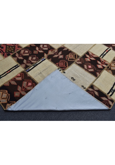 Zehra Abla Halı Yeni El Dokuma 7.5m2 Kırkyama Patchwork Kendirli Yün Kilim 6333