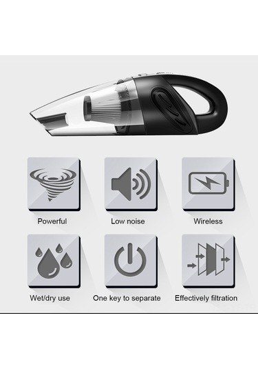 Yifomall Kablosuz Araç Ve Ev Vakumu - 3200pa Güçlü Emiş, 2200mah Pil, Hızlı Şarj, Islak/kuru Temizlik