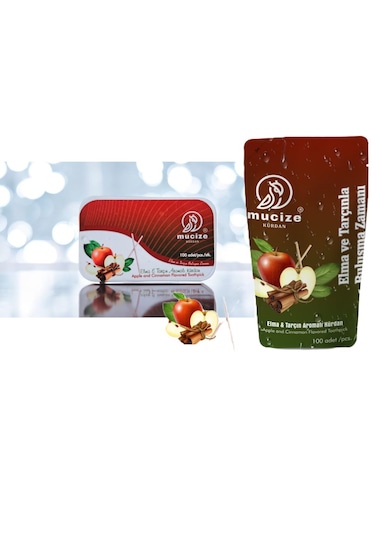 Mucize 2"li Set Elma-tarçın Aromalı Kürdan Metal Kutu Doypak