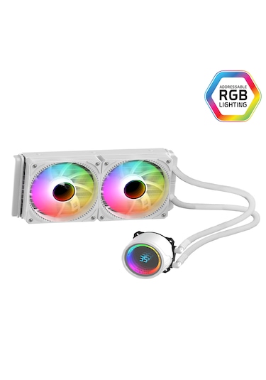 Gametech Hydra 240mm Beyaz Dereceli Argb Sıvı Soğutma Sistemi