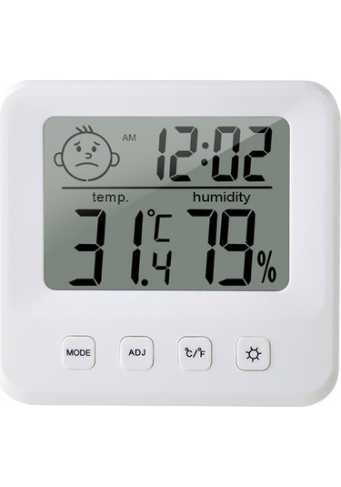 Lemestar Ev, Seracılık, Depo İçin Dijital Sicaklık Nem Ölçer - Zaman Gösterimi, Alarm Ve Işıklandırma Özelliği - Beyaz 1222s Pil İle Gönderilir