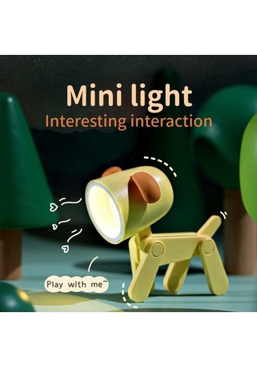 Pazly H46769gr Karikatür Gece Lambası Çocuk Led Mini Köpek Yeşil Işık Yeşil