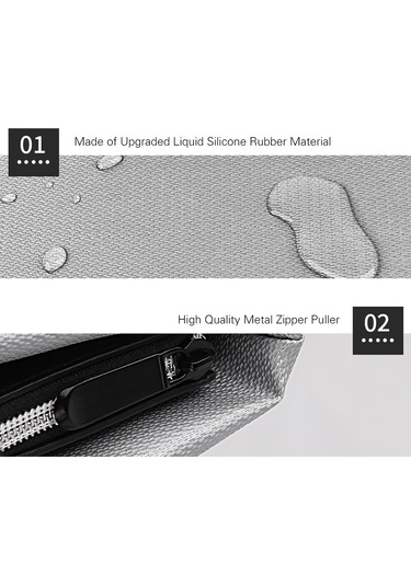 Yanmaz Belge Çanta Su Geçirmez Sıvı Silikon Malzeme Os2719 Gümüş