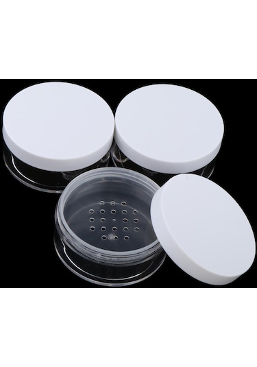 Homyl 3 Lot Boş Toz Pudra Allık Saklama Kabı Talk Pudrası Beyaz