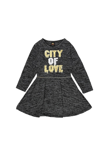 Çift Yönlü Pul Payetli Kız Çocuk Elbise - Kız Çocuk Elbiseleri