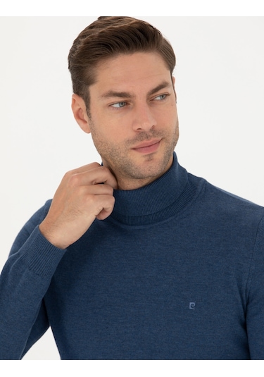 Pierre Cardin Erkek İndigo Melanj Triko Kazak 50276162-vr155 İndigo Melanj