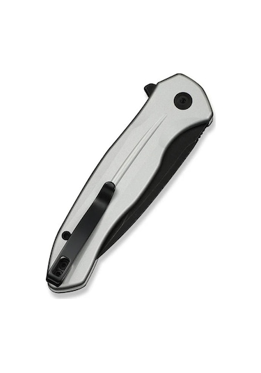 Civivi Button Lock Kitefin Silver Aluminum Handle Black Stonewashed 14c28n Blade Kamp Çakı Gümüş