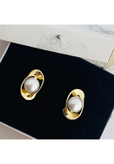 İncili Küpe İstiridye Küpe Kararmaz Xuping Gold Gold
