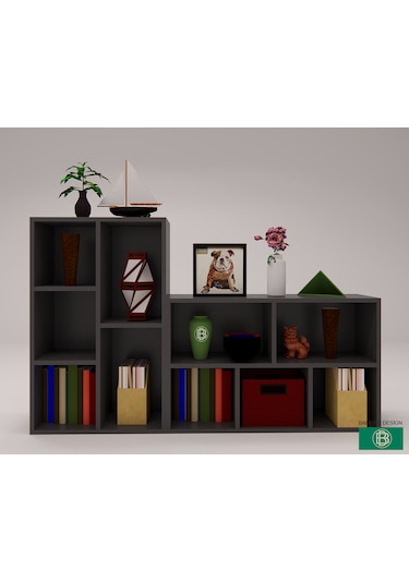 Kitaplık,dosyalık Açık Raf Antrasit&beyaz