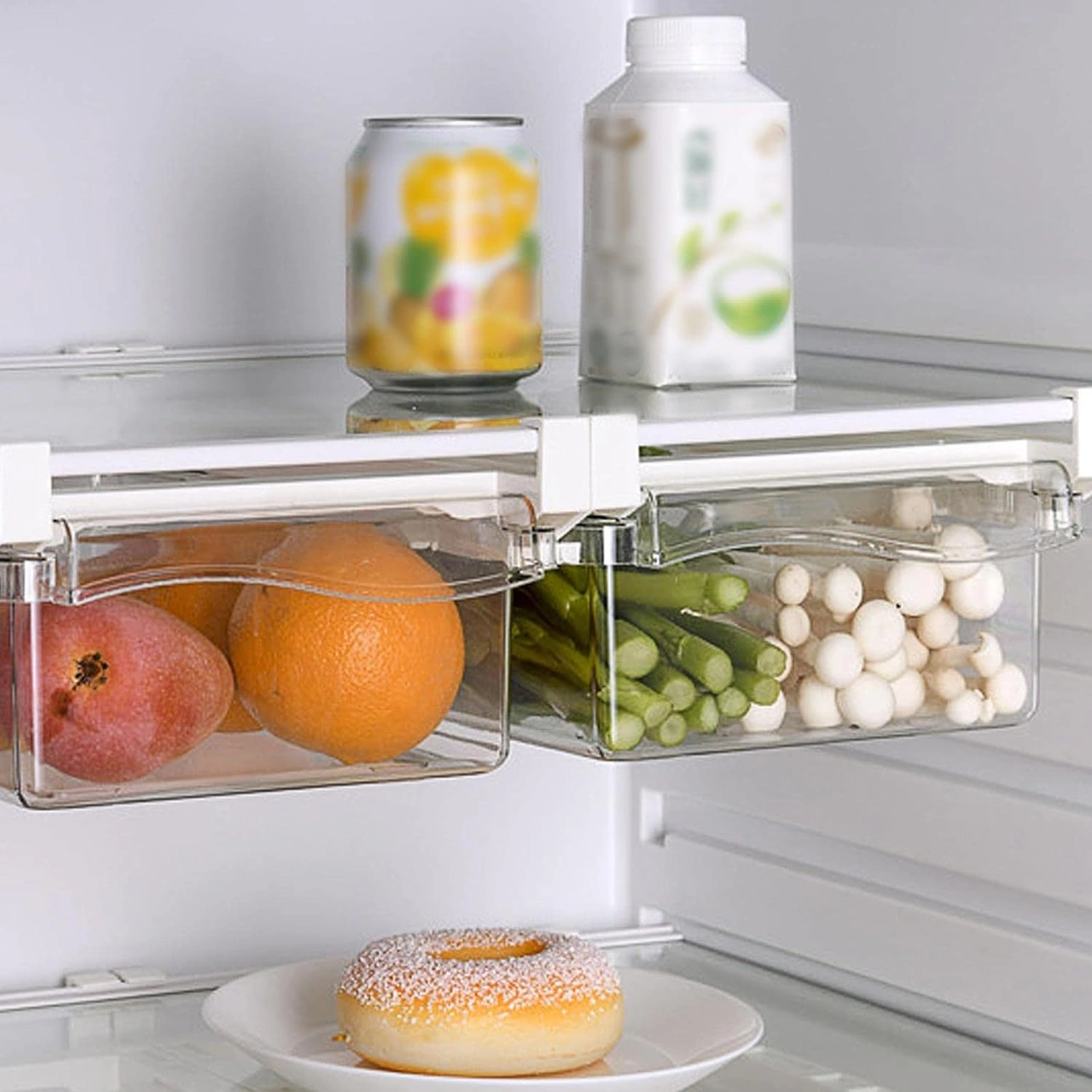 Yunboo Buzdolabı İçin Pp Materyal Transparan Seçmeli Çekmeli Dolap - Yiyecekleri Düzenle, Mekan Tasarruf Et, Kolay Erişim 30x16x8cm Şeffaf