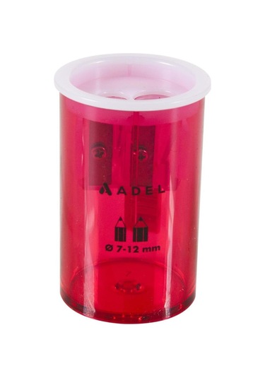 Adel 619 Şeffaf Çift Hazneli Kalemtraş 12 Adet