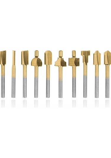 Ebitda 10 Adet Hss+titanyum Freze Ucu Seti: Altın/gümüş Renk, Günlük Ahşap İşler İçin Mükemmel Yardımcı