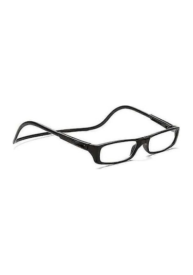 Trendooze Manyetik Boynuz Kolu Okuma Gözlüğü +2.0, Hafif Renkli Tasarım, Siyah - Unisex