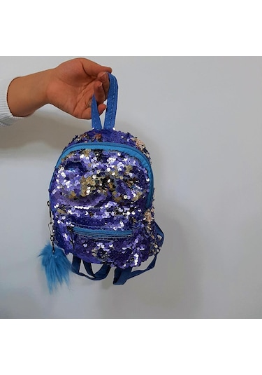 Fiyra Crn Bebe Mavi Pullu Kız Çocuk Sırt Çantası 16cmx20cmx10cm Mavi