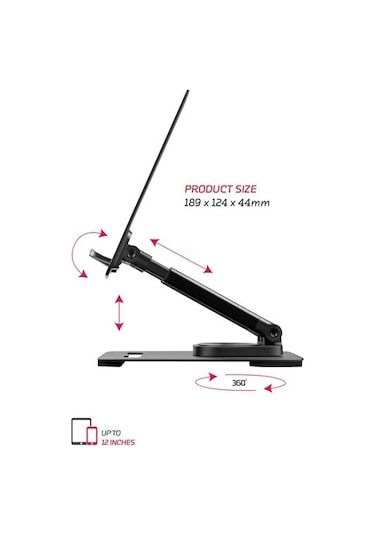 4 Eksenli 360 Derece Dönen 12 Inc Ekrana Kadar Tüm Tablet Ve Telefonla Uyumlu Ayaklı Stand Tms30