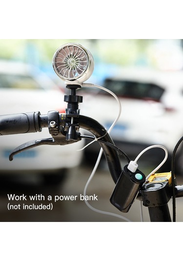 Ranyeek Bisiklet Usb Fanı + Tripod + Tutucu, Beyaz - Serin Sürüş İçin Elektrikli Fan