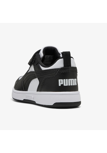 Puma Rebound V6 Low Çocuk Siyah Beyaz Spor Ayakkabı 397419 Beyaz