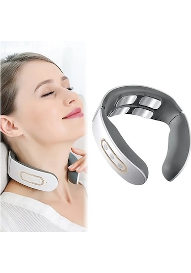 Çok Fonksiyonlu Boyun Masaj Aleti - Elektrikli Ve Isıtmalı Beyaz