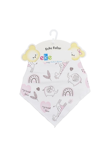 Ekebaby Penye Baskılı Fular Önlük 11980 Pembe