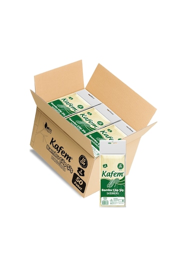 Kafem Bambu Çöp Şiş 15 CM 3 MM 100 Lü x 50 Paket