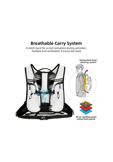 Jeehugo Siyah Su Torbalı Yüksek Kapasiteli Spor Sırt Çantası - Su Geçirmez, Yürüyüş, Bisiklet, Maraton İçin Çok Fonksiyonlu Çok Renkli