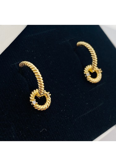 Halka Sallantılı Küpe Serenay Küpe Kararmaz Xuping Gold Gold
