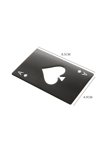 2 Adet Paslanmaz Çelik Şişe Bira Açacağı Poker Oyun Kartı Maça Soda Şişesi Kapağı Açacağı Siyah