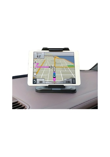 Dashanshop Black- Araç Telefon Tablet Navigasyon Braketi Merkez Konsol Yatay Dikey Ekran Universal Taban Çok Fonksiyonlu Destek Klips