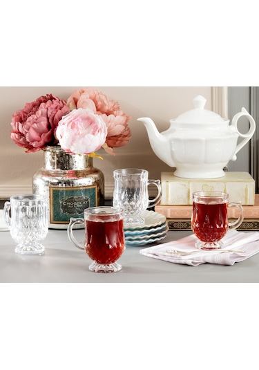 Madame Coco Miquel 4'Lü Çay Fincanı 115 ML Şeffaf