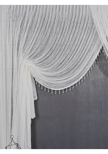 Salon Perdesi Kruvaze Tül Perde Dökümlü Gösterişli Tül Perde (382507529)