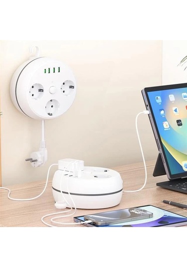 Vea Ve-26583 3'lü 1.5 Metre Kablolu 3 Usb / Type-c Girişli Akım Korumalı Grup Priz 1