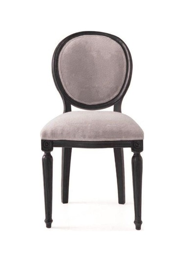 Madalyon Ahşap Klasik Sandalye Siyah - Krem