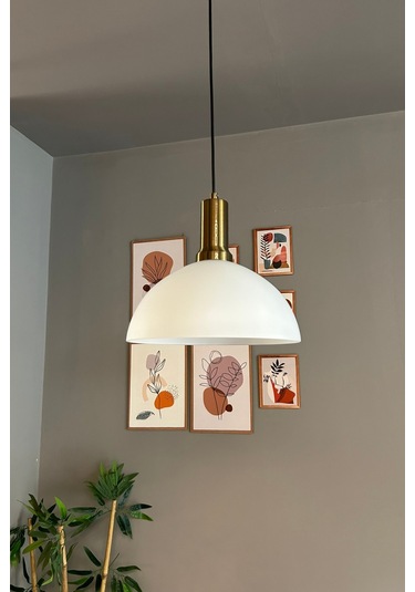 Perry Beyaz Cam Tekli Avize Eskitme Fener Başlık Retro Sarkıt Lamba Restoran Salon Aydınlatma Beyaz