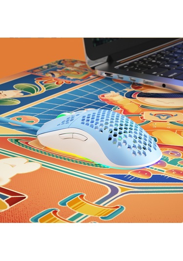 Yaozixa Gm01 Kablolu Mouse Mavi-beyaz: Rgb Arka Işık, 6 Seviye 12000 Dpı Ayarlanabilir, Ergonomik Tasarım, Usb Plug & Play, Programlanabilir Tuşlar