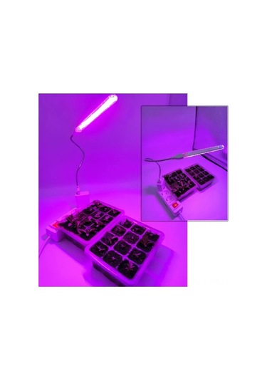 Besthome1 Kırmızı-mavi Spektrum Led Fito Lambası - Esnek Metal Kolu, İç Bitki Geliştirme Lambası Beyaz